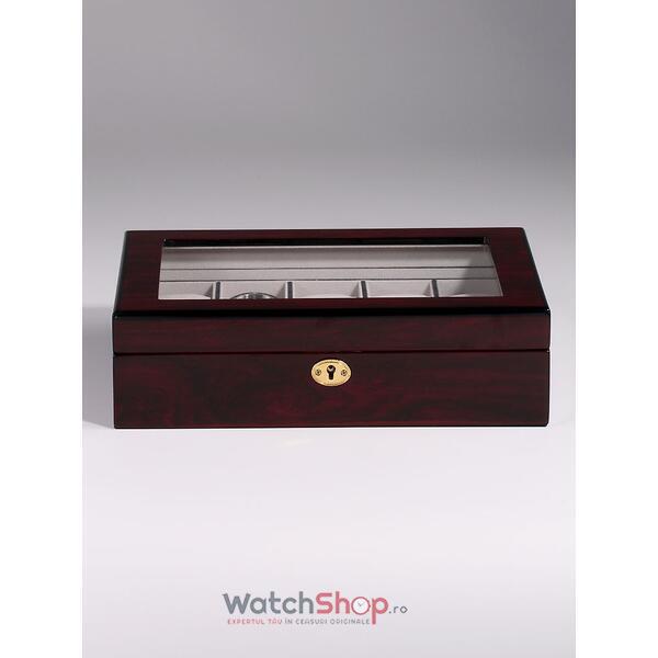 Cutie depozitare Rothenschild RS-2031-DC 8.5 x 22.5 x 30 pentru 10 ceasuri Maro