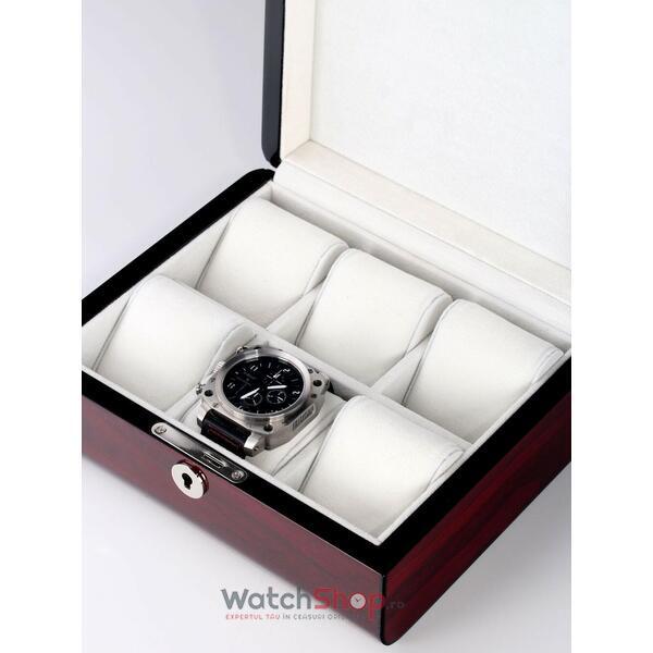 Cutie depozitare Rothenschild RS-2267-6-C 23 x 9 x 20 pentru 6 ceasuri Maro