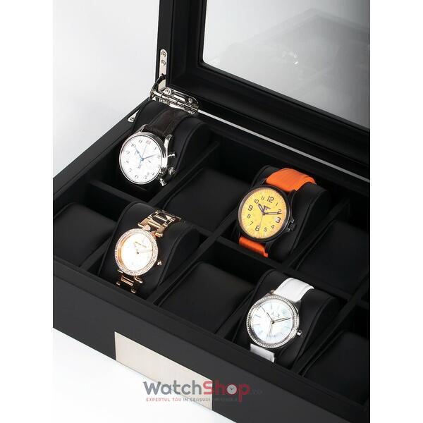 Cutie depozitare Rothenschild RS-2350-10BL 31.4 x 21 x 8.5 pentru 10 ceasuri, Negru