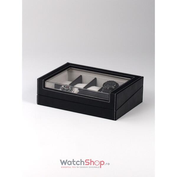 Cutie depozitare Rothenschild RS-3041-10BL 29 x 9 x 20 pentru 10 ceasuri Negru