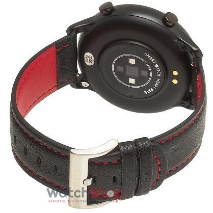 Ceas SmartWatch Garett MEN 5S Black/Red Leather
