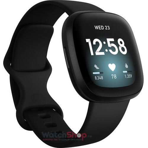 Ceas SmartWatch Fitbit VERSA 3 - Black Aluminum