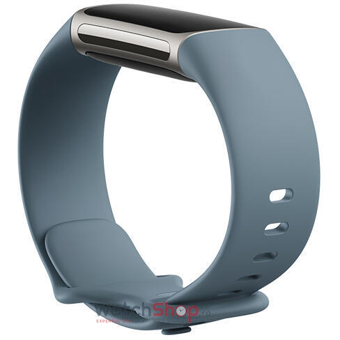 Ceas SmartWatch Fitbit Charge 5 Bratara Fitness Steel Blue/Platinum Stainless Steel