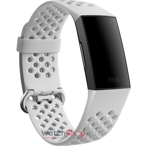 Curea smartwatch Fitbit Charge 4 Sport Band Frost White Large