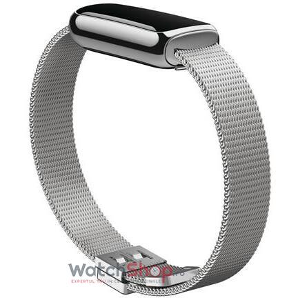 Curea smartwatch Fitbit Luxe Metal Mesh Platinum One Size