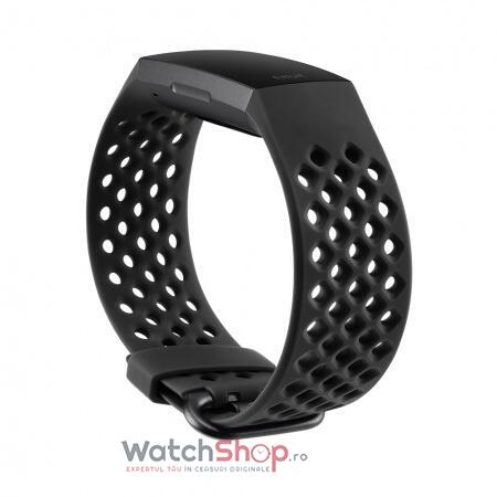Curea smartwatch Fitbit Charge 3  Sport (Band Black Large)