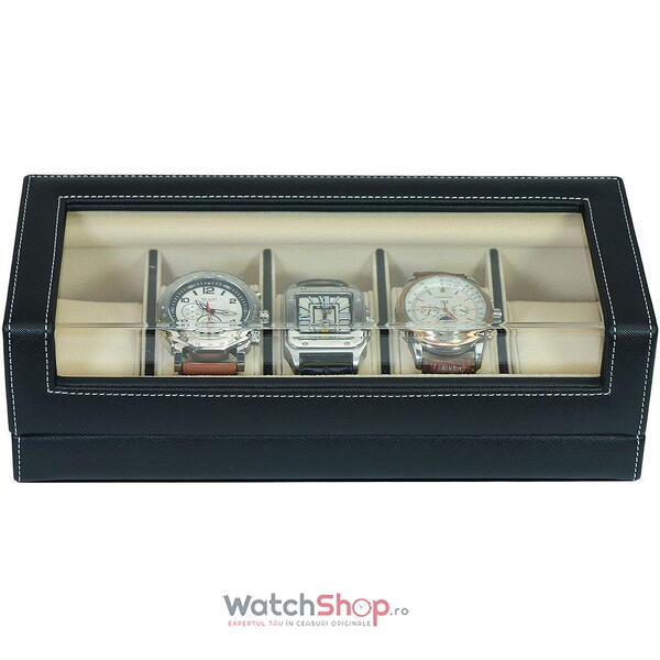 Cutie depozitare Rothenschild RS-3035-BL 28.5 x 9 x 12 pentru 5 ceasuri Negru