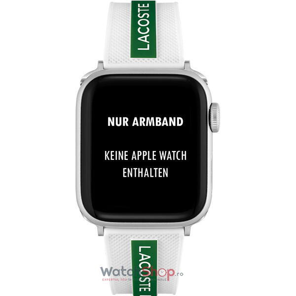 Curea smartwatch Lacoste Apple Watch 205000338/40mm, Alb/Verde