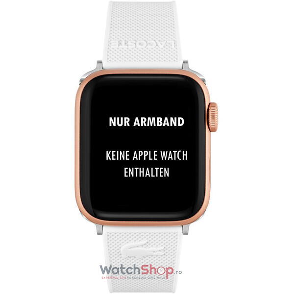 Curea smartwatch Lacoste Apple Watch 2050006, 38/40mm, Alb