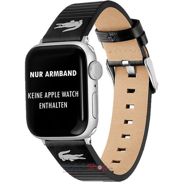 Curea smartwatch Lacoste Apple Watch 2050028, 38/40mm, Negru