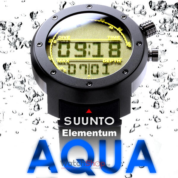 Ceas Suunto ELEMENTUM SS014529000 Aqua Black rubber Light Display